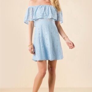 Francesca’s Blue Lace Dress Large